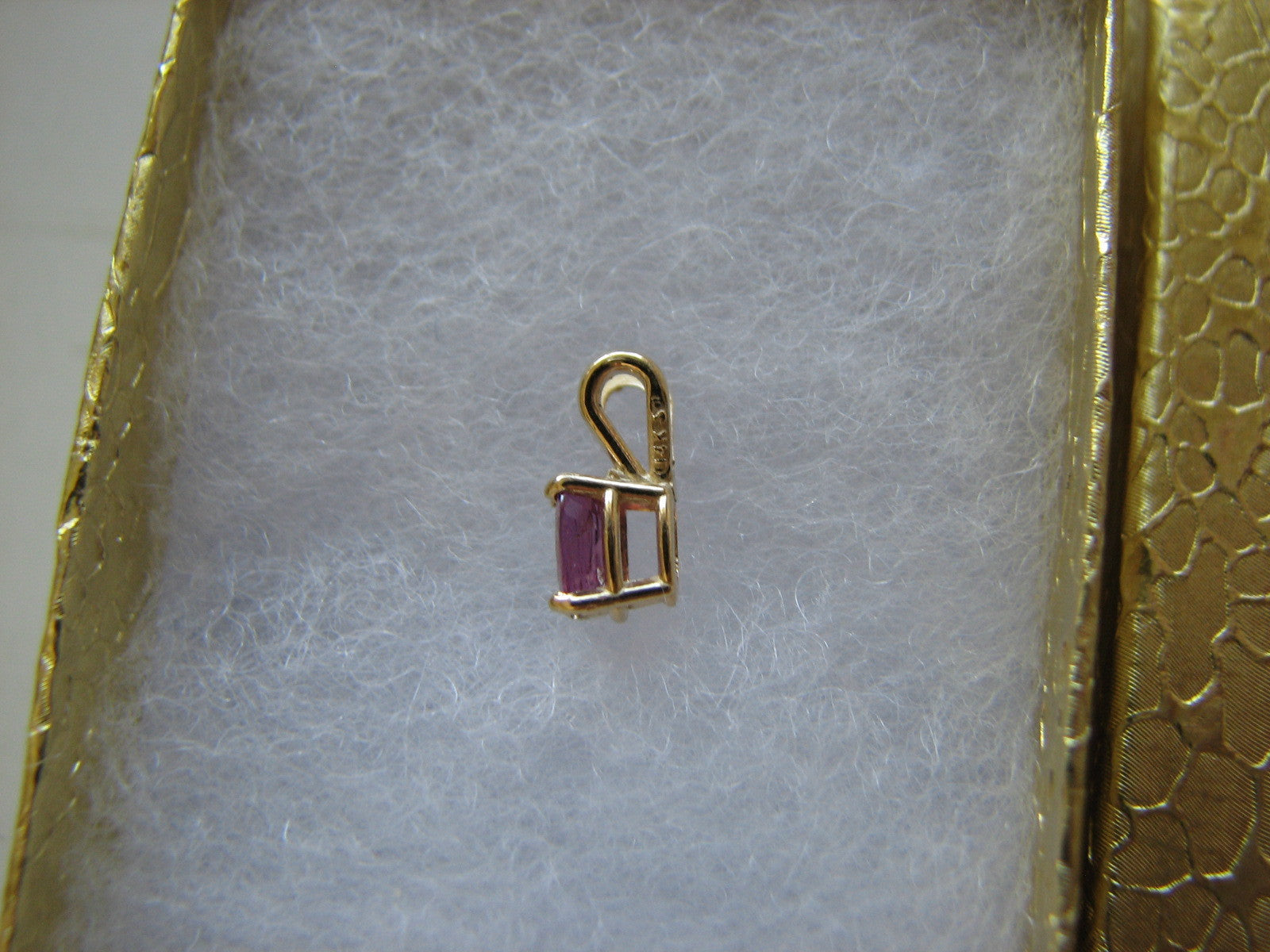 Ruby Solitaire Pendant 14ktGold Oval July Birthstone Valentines Mothers Day SALE