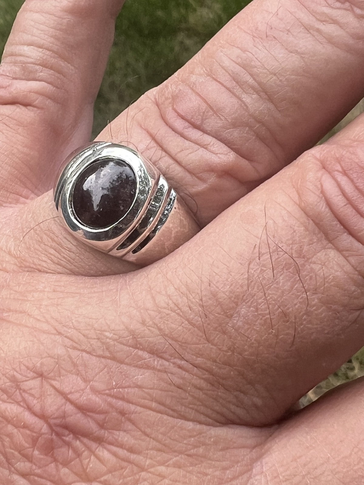 Star Garnet From Idaho Size 13 Nevada Sterling Silver 100% Made In America