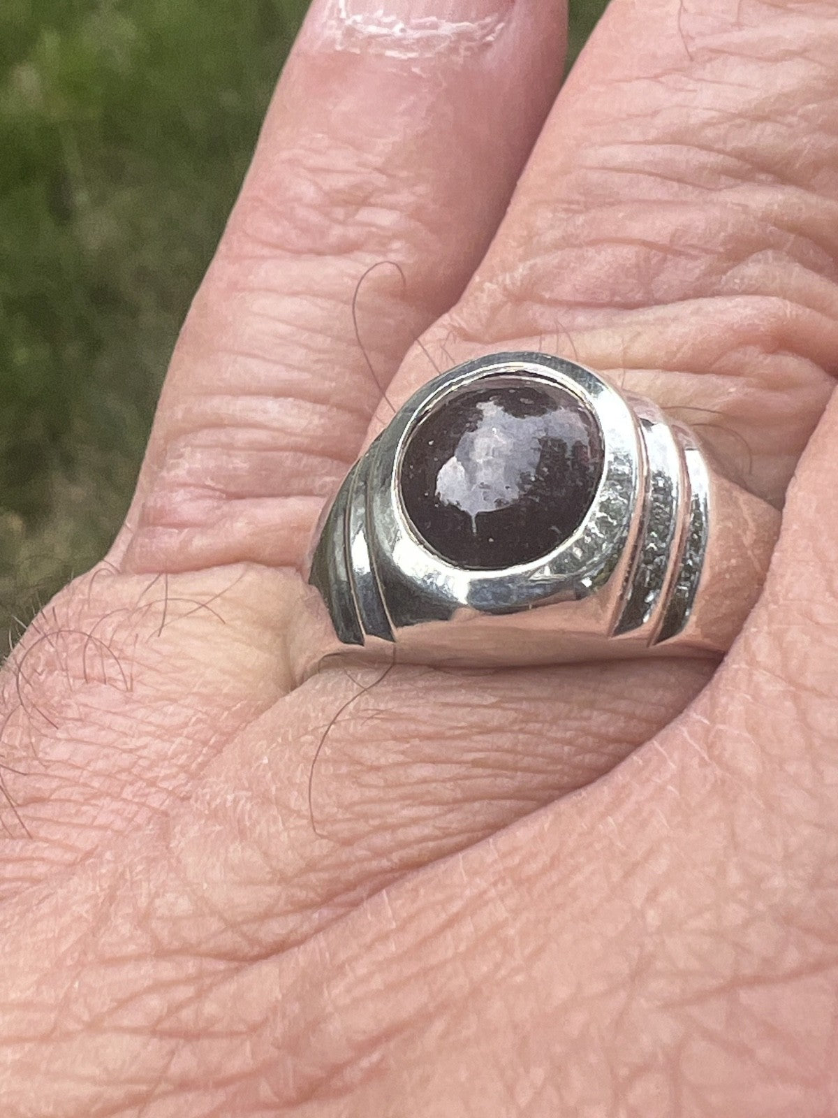 Star Garnet From Idaho Size 13 Nevada Sterling Silver 100% Made In America