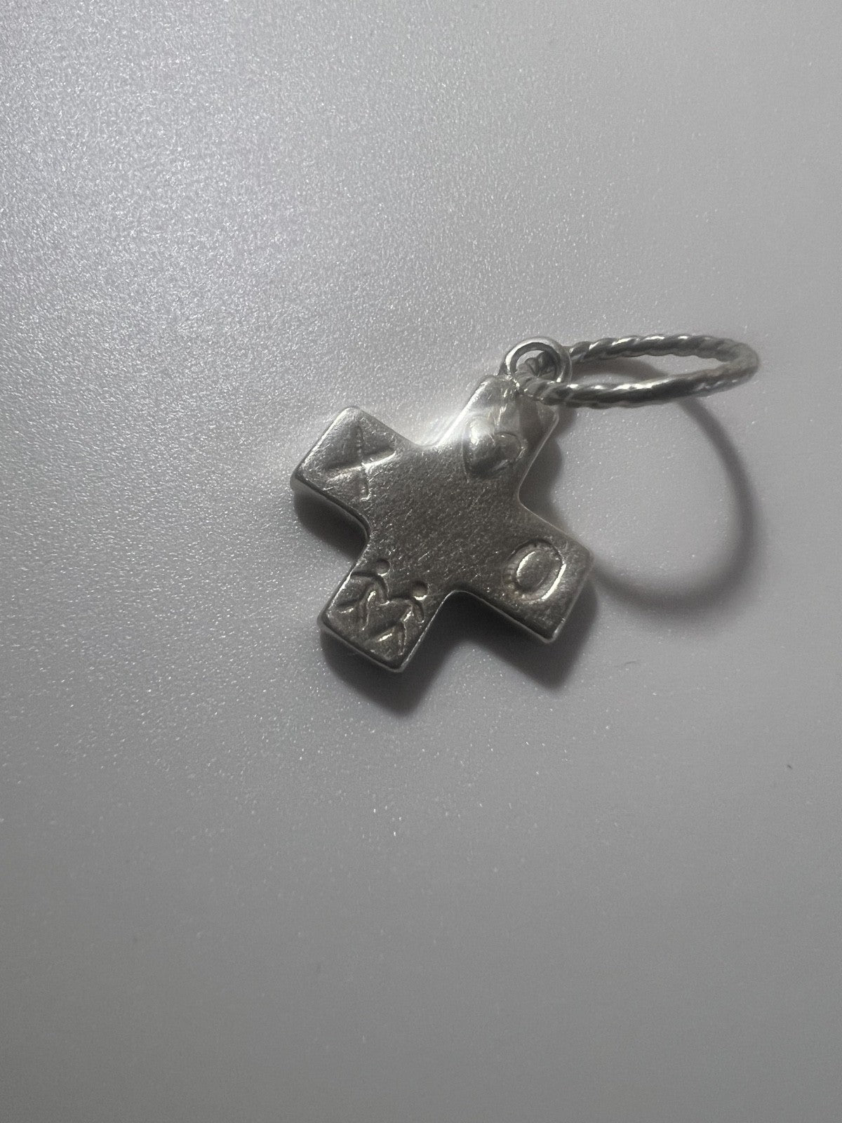 Small Sterling Silver Family Cross Heart Hugs Kisses Family Cute Charm Free Ship