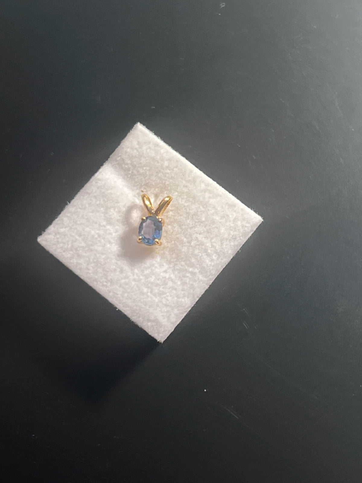 Yogo Montana Sapphire 14kt Pendant Cornflower Blue Color September Birthstone
