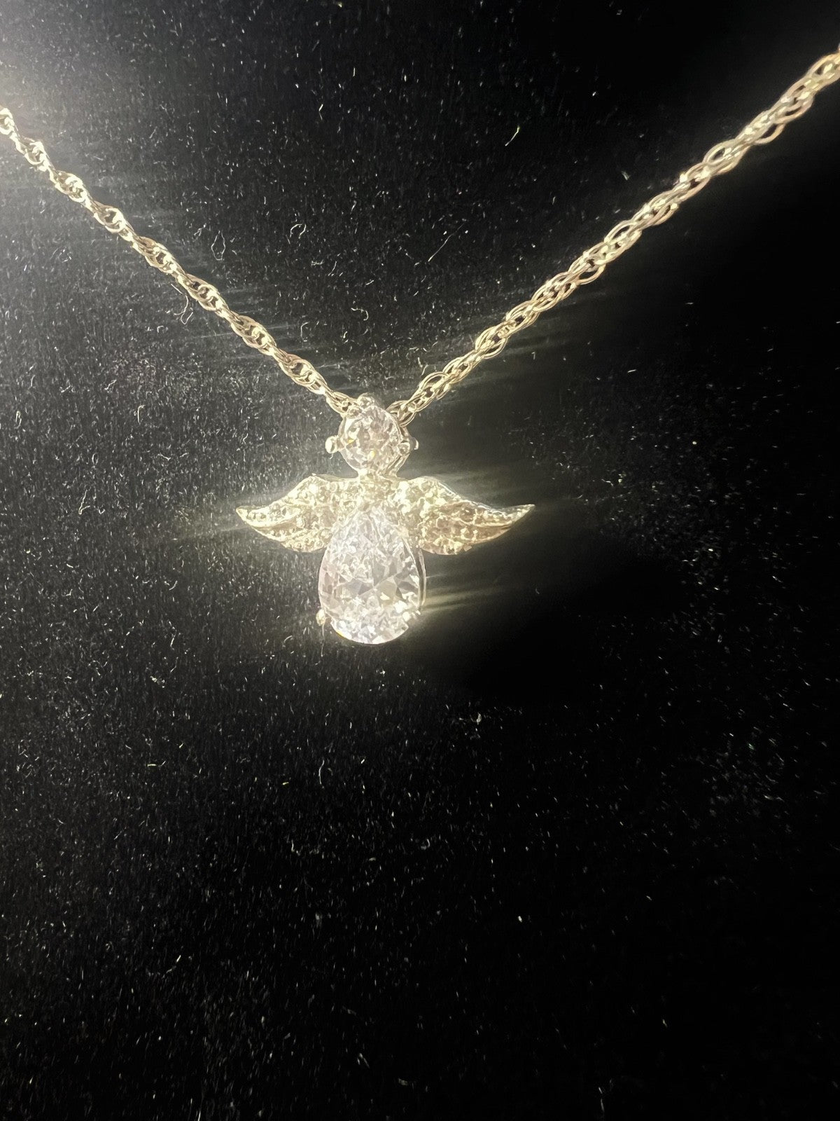 Sterling Silver Angel Pendant +18”Chain Great For Valentines Mothers Anniversary