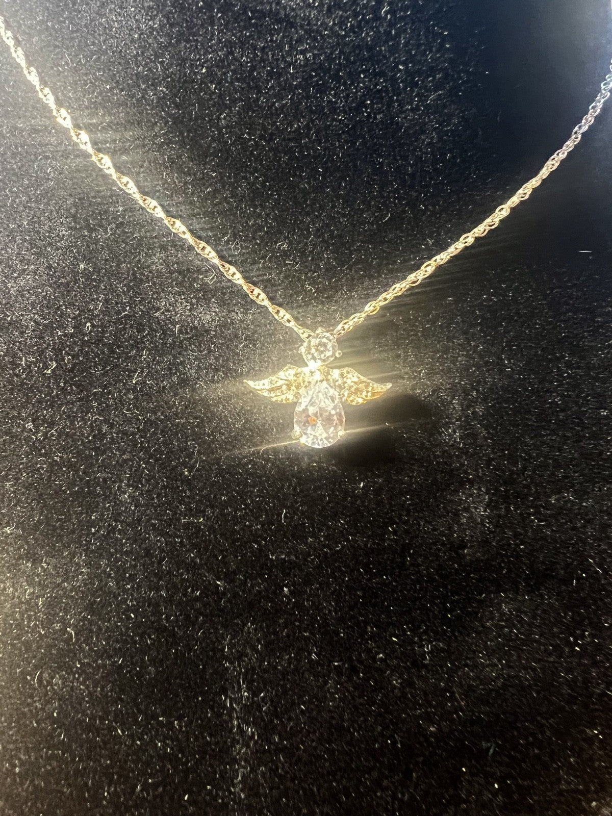 Sterling Silver Angel Pendant +18”Chain Great For Valentines Mothers Anniversary