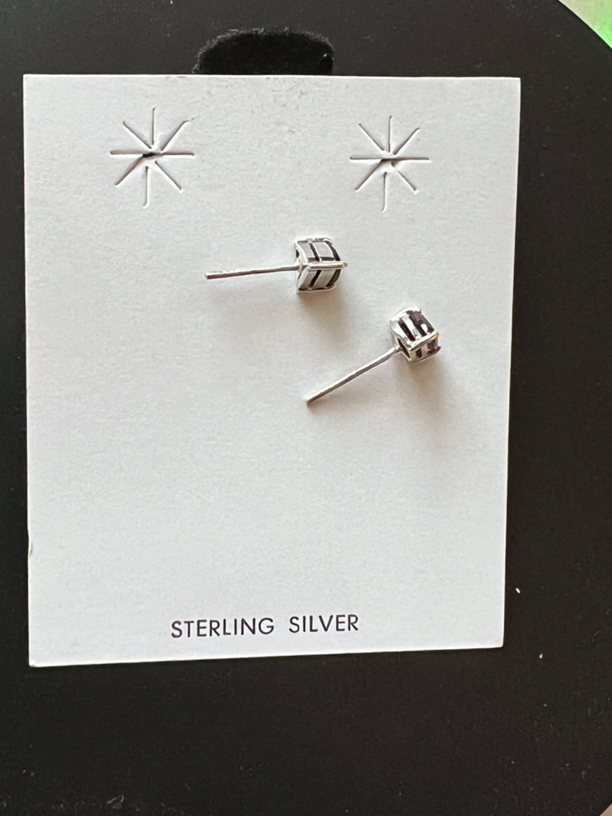 Sterling Silver Idaho Rhodolite Triangular Garnet Stud Earrings Gift Under $75