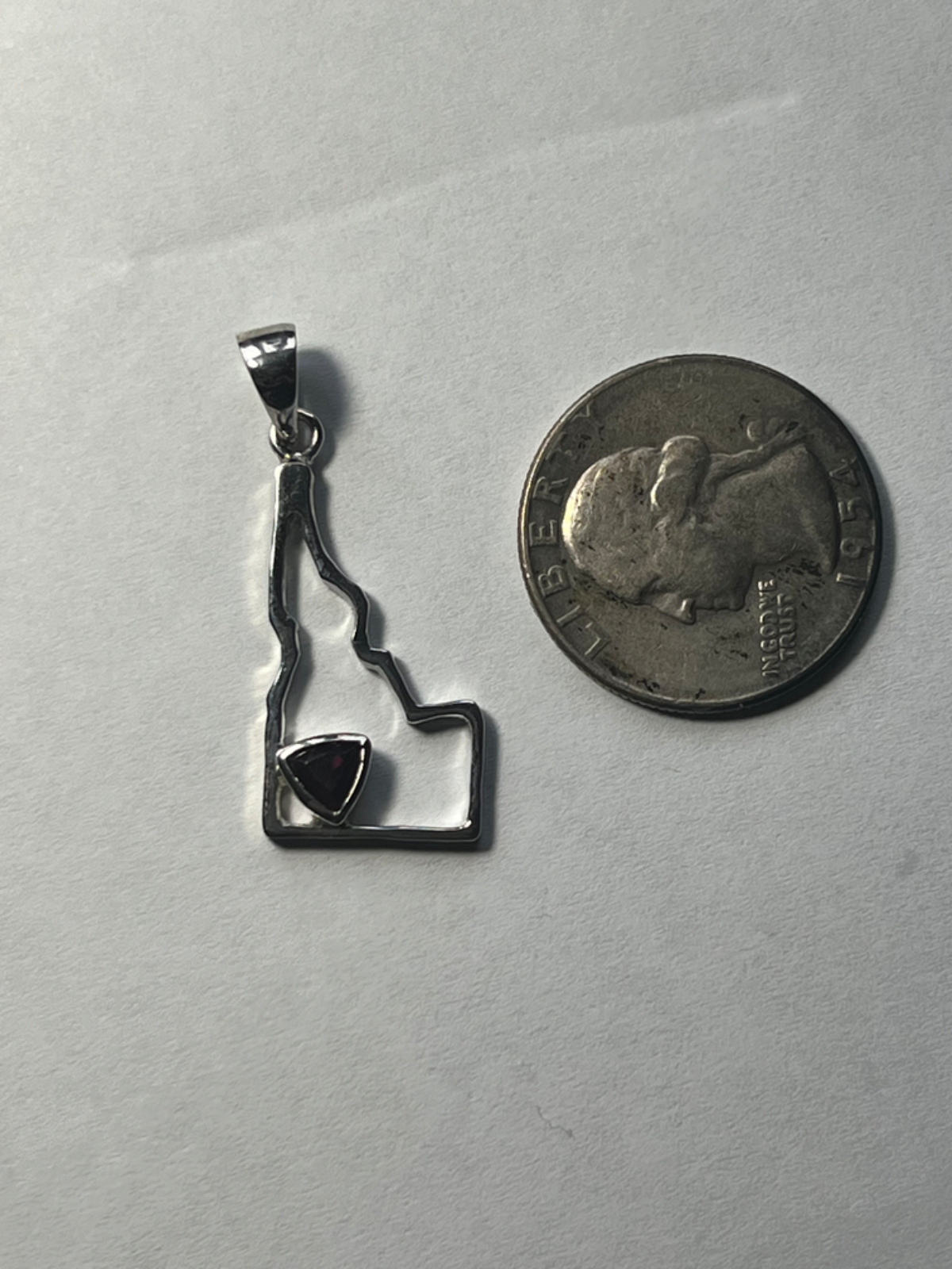 Idaho Rhodolite Garnet Pendant Sterling Silver January Birthstone Made In the US