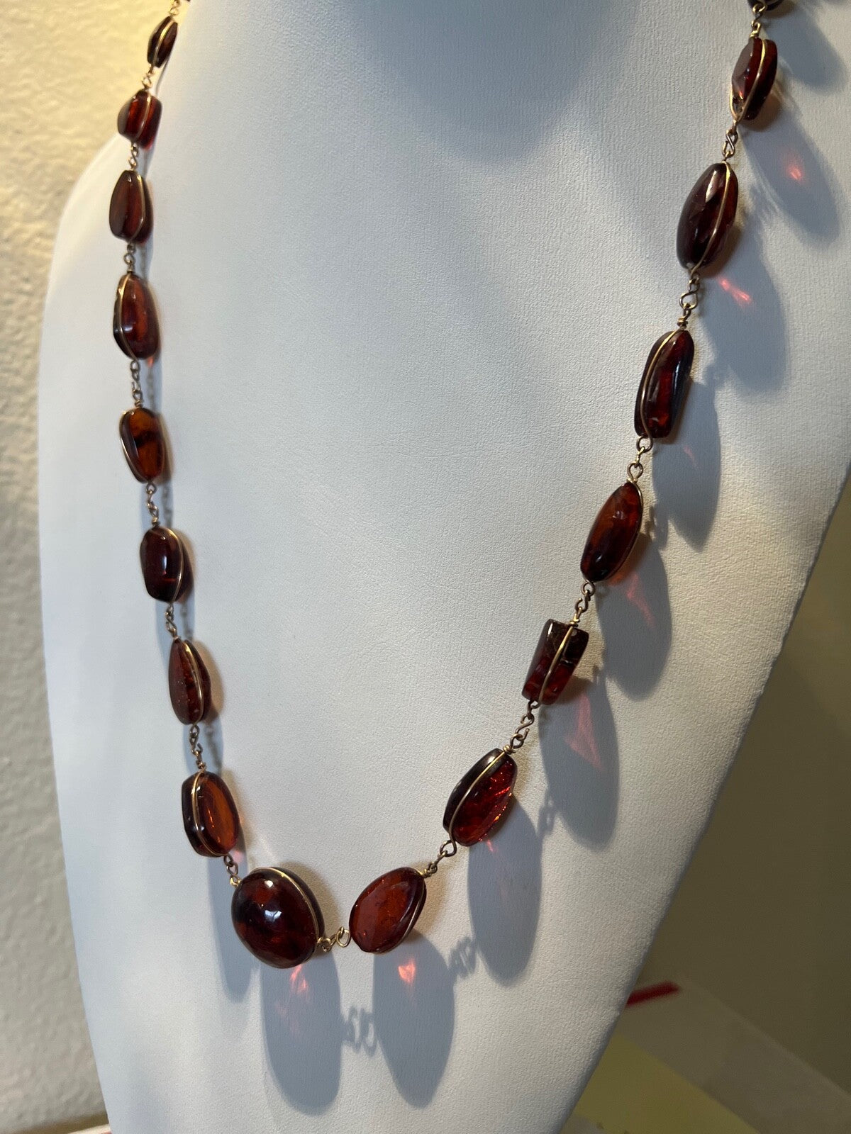 1970 Groovy Vintage Mediterranean Amber Graduated Bauble Made in🇮🇹🦕 Fossil 🦖