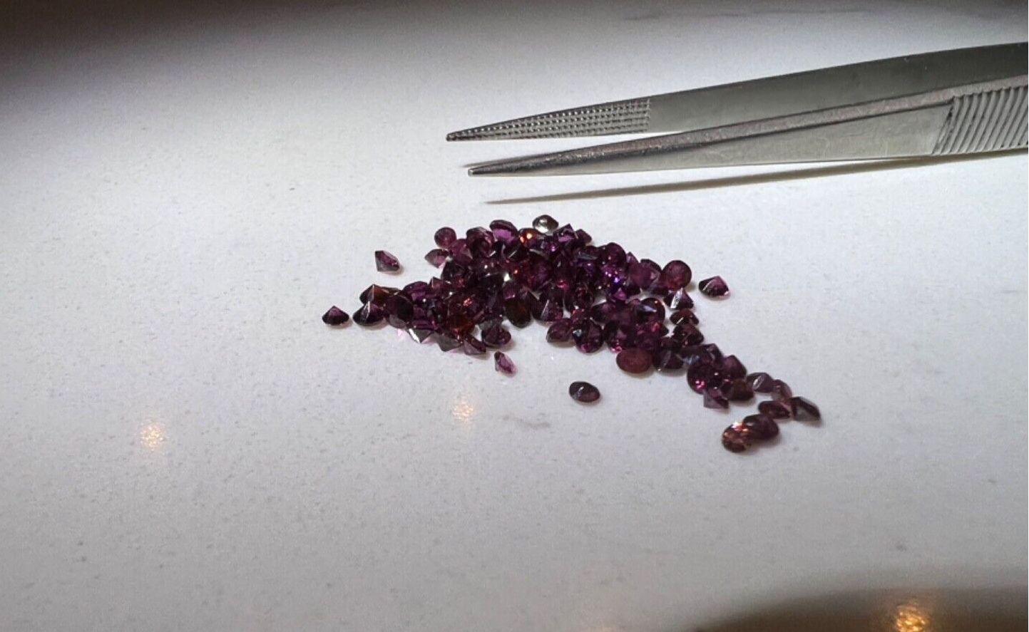 Garnets Rose Cut Red Round Old-Fashioned Rhodolite 100+pcs 7.50ct Melee 2mm SALE