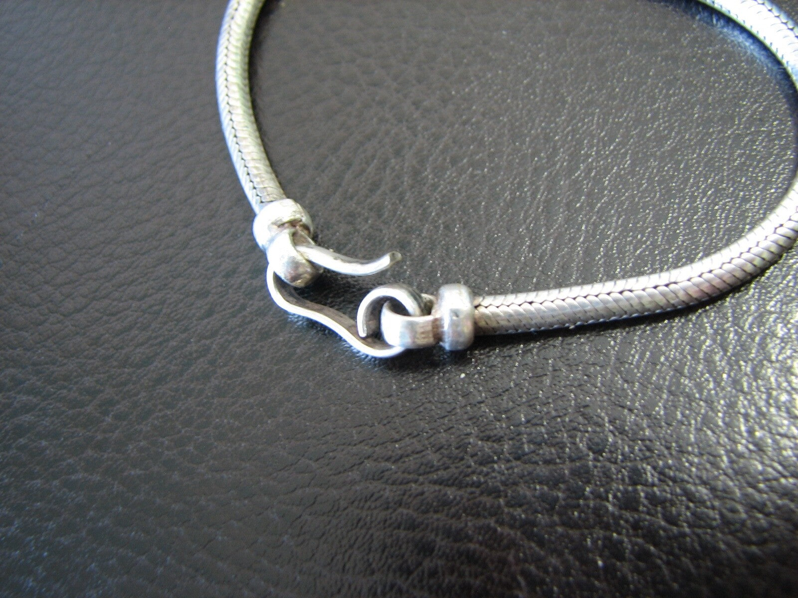 Sterling Silver Gothic Herringbone Bracelet Fishhook Clasp MAKE US A OFFER