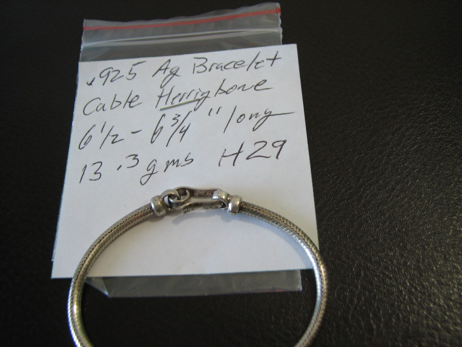 Sterling Silver Gothic Herringbone Bracelet Fishhook Clasp MAKE US A OFFER