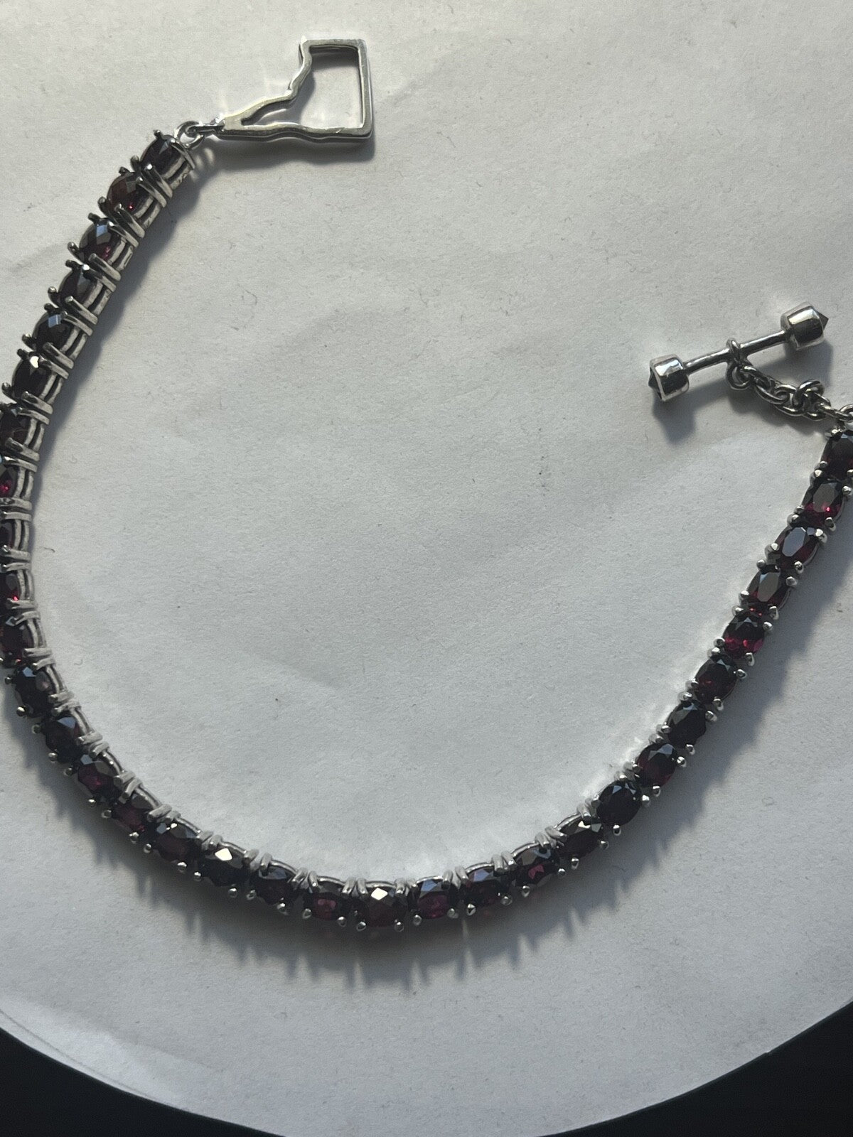 Brand New Idaho Rhodolite Garnet Tennis Bracelet Toggle Clasp Handmade in theUSA