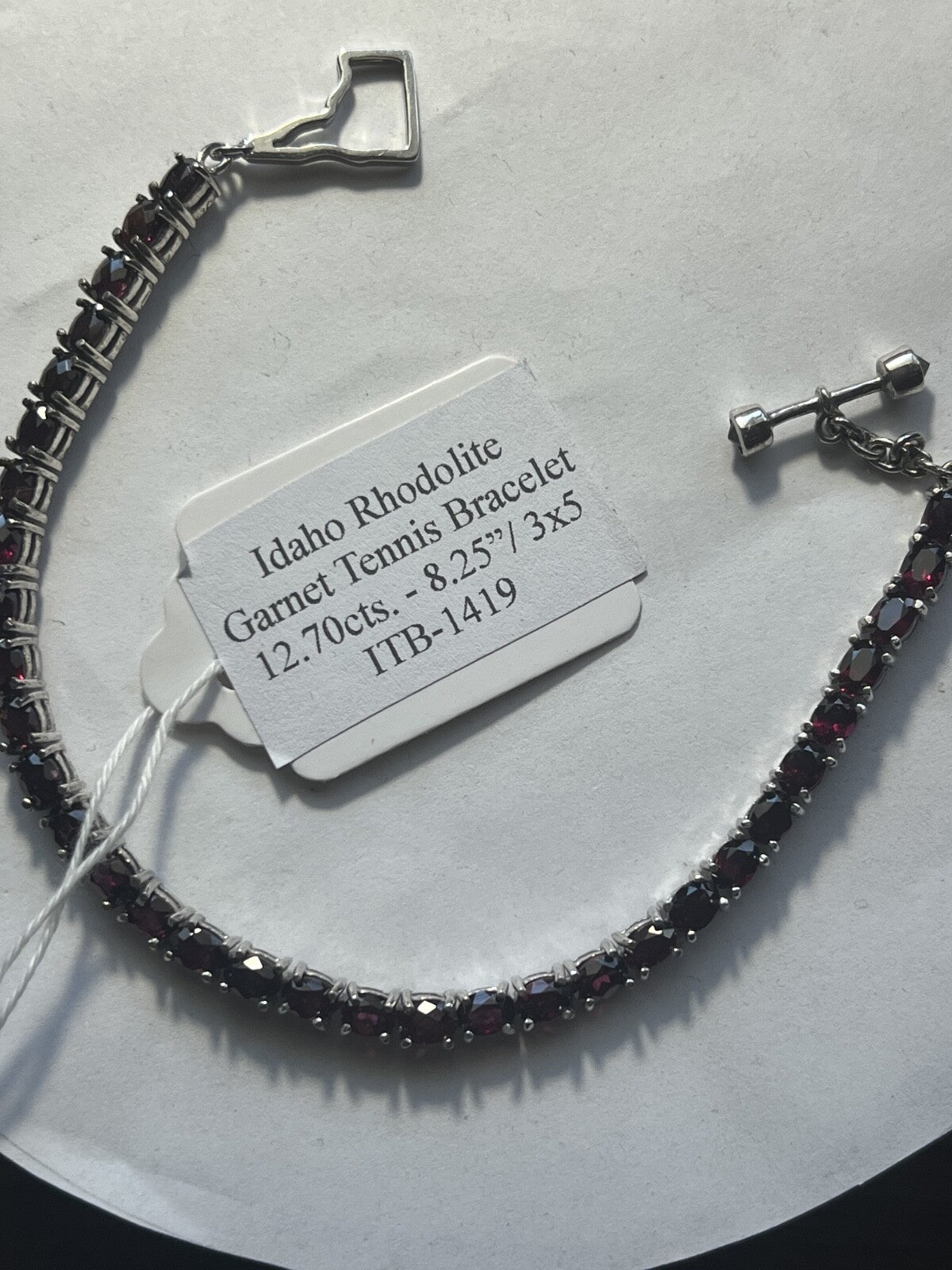 Brand New Idaho Rhodolite Garnet Tennis Bracelet Toggle Clasp Handmade in theUSA