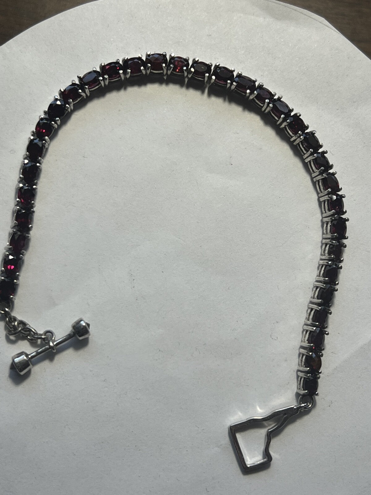 Brand New Idaho Rhodolite Garnet Tennis Bracelet Toggle Clasp Handmade in theUSA