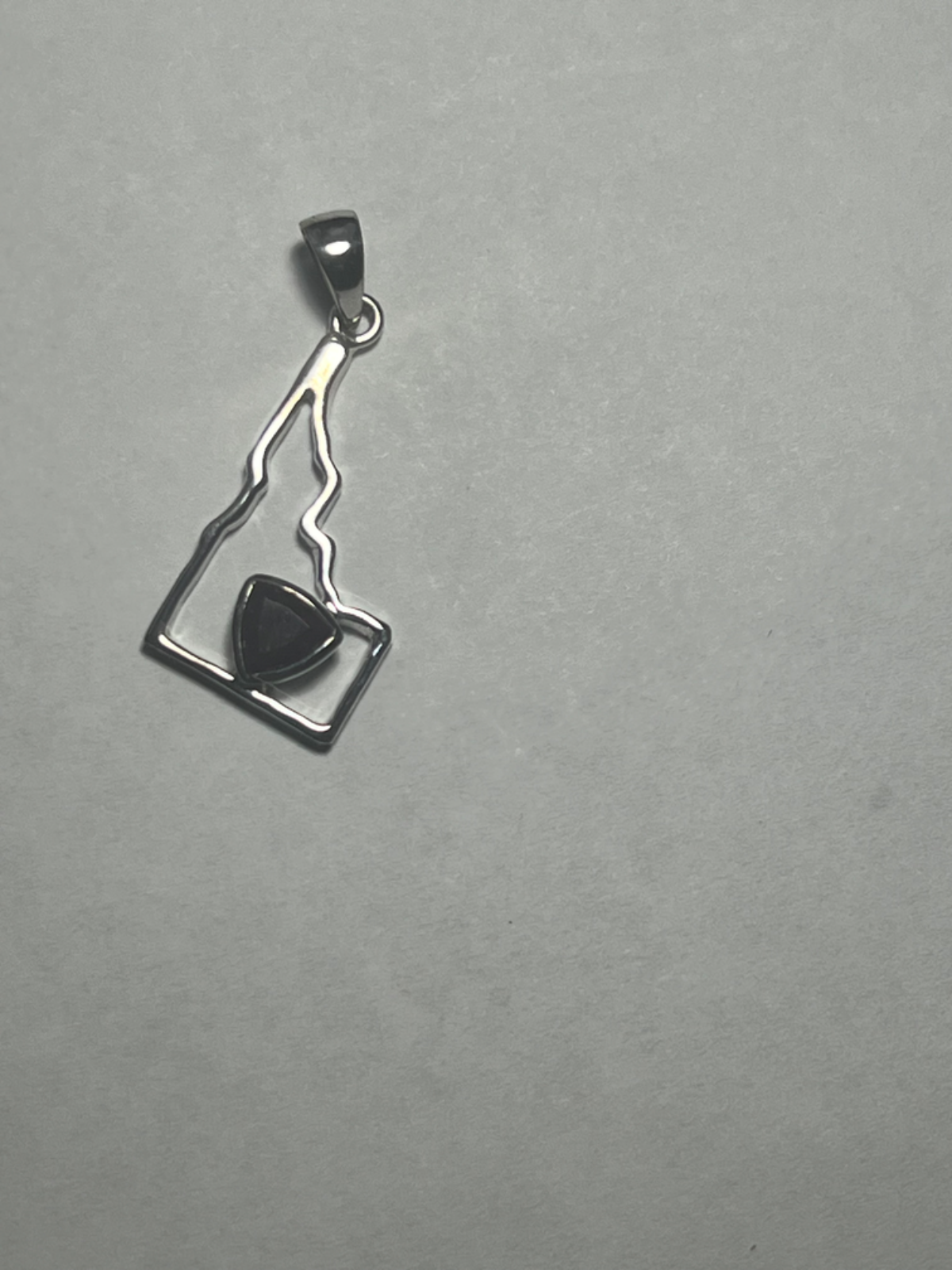January Birthstone Rhodolite Garnet Idaho Shaped Pendant Nevada Sterling Silver