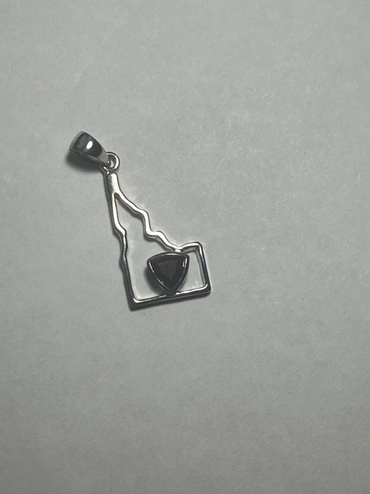 January Birthstone Rhodolite Garnet Idaho Shaped Pendant Nevada Sterling Silver