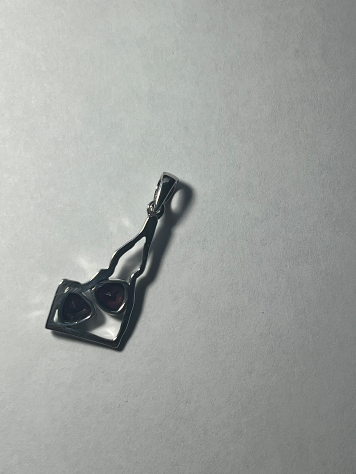 January Birthstone Rhodolite Garnet Idaho Shaped Pendant Nevada Sterling Silver