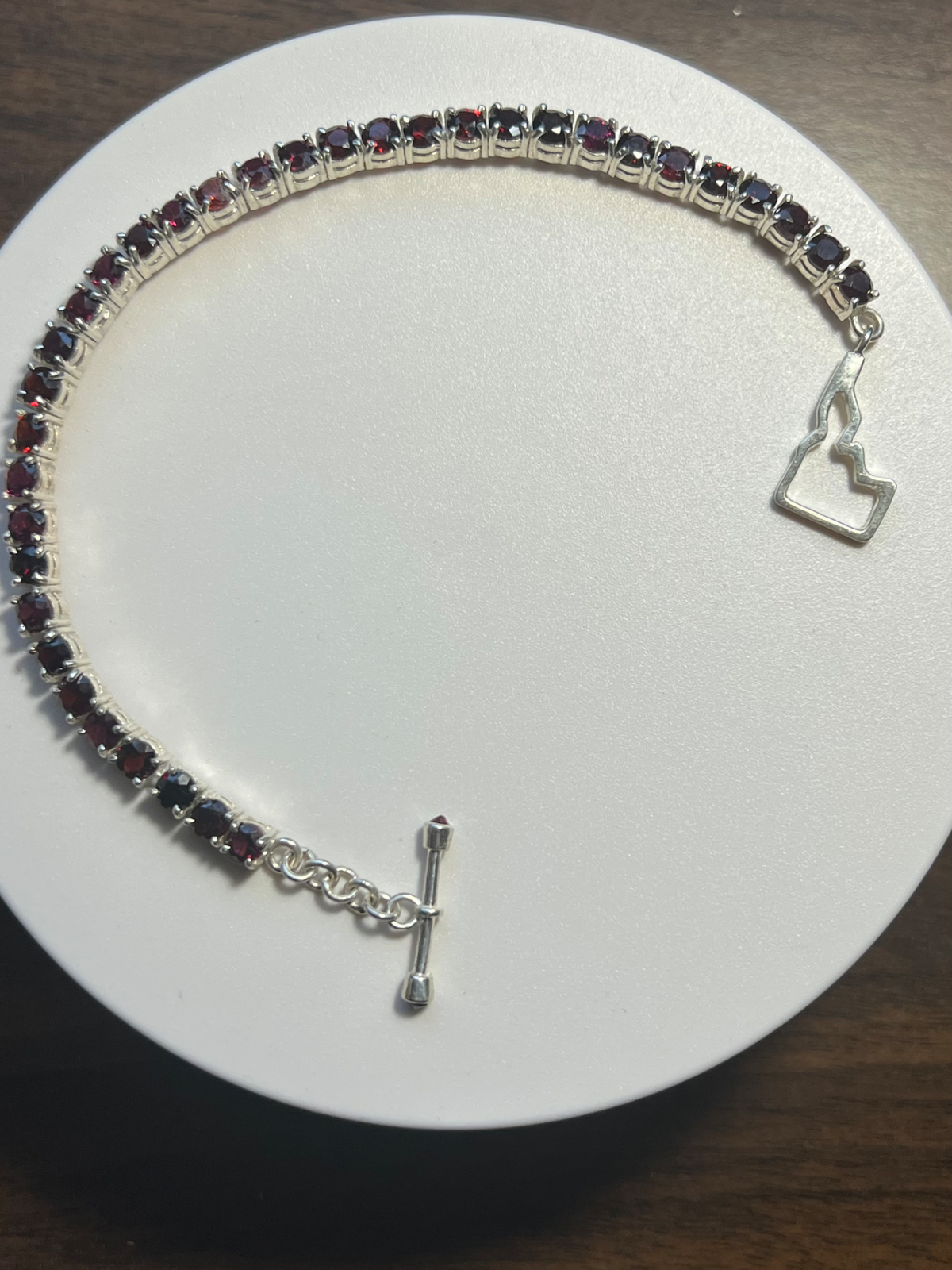 Idaho Rhodolite Garnet Brand New Tennis Bracelet 100% Made In America 8”long