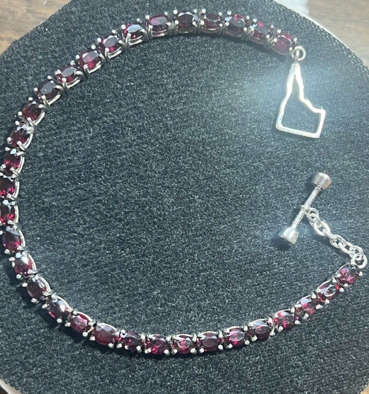 Idaho Rhodolite Garnet Brand New Tennis Bracelet 100% Made In America 9”long