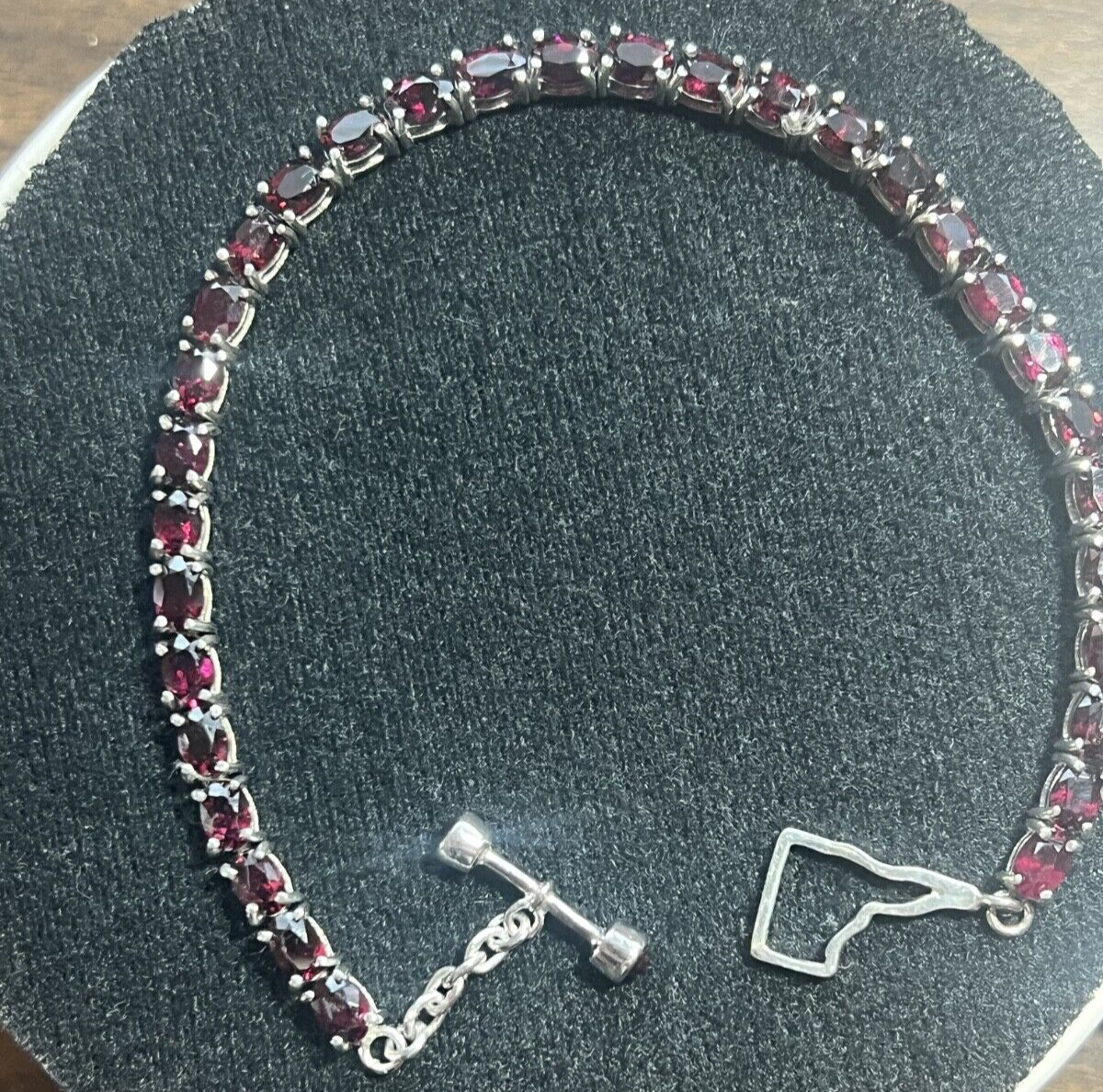 Idaho Rhodolite Garnet Brand New Tennis Bracelet 100% Made In America 9”long