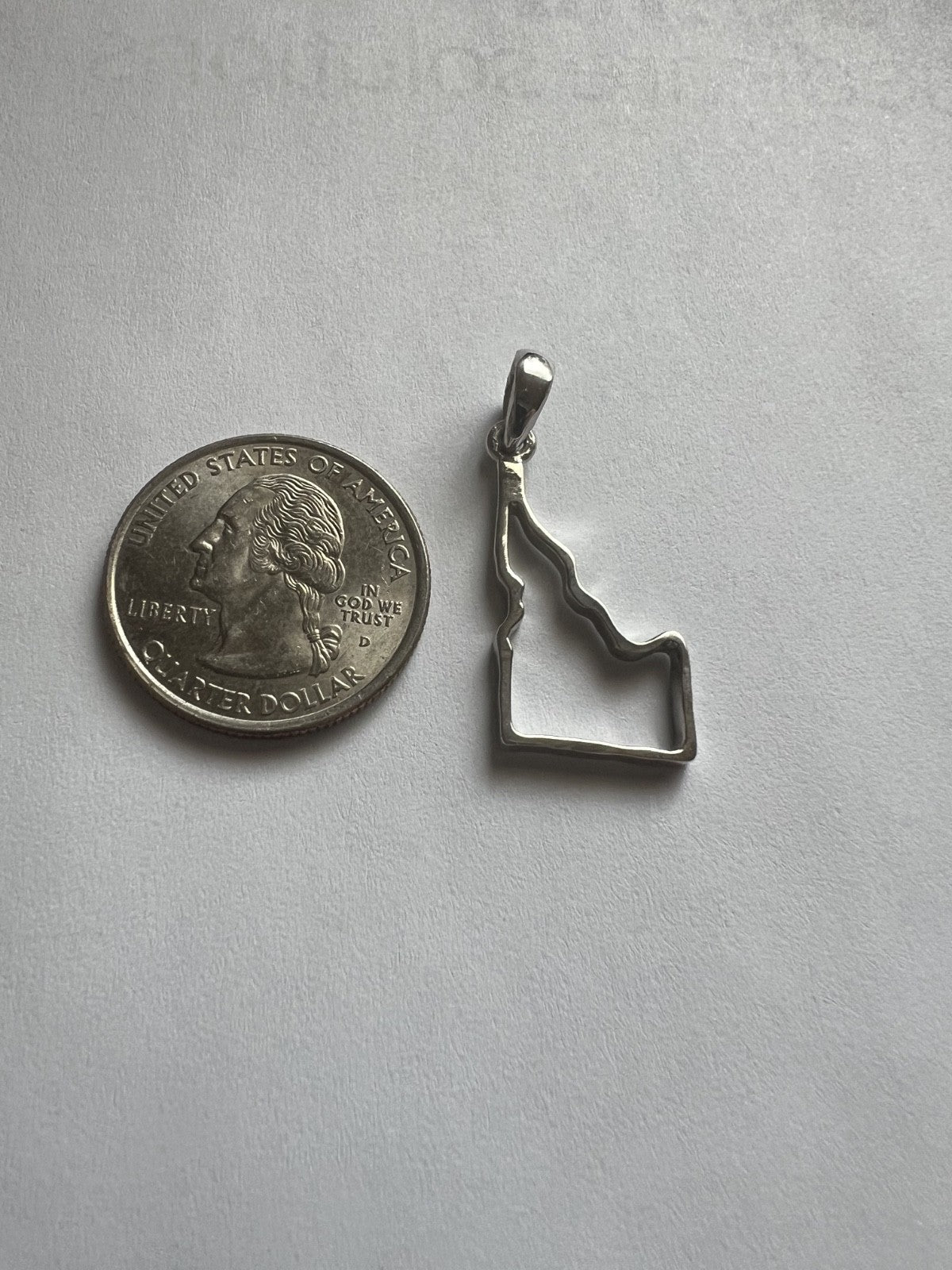 Sterling Silver Pendant Shaped Like Idaho Map