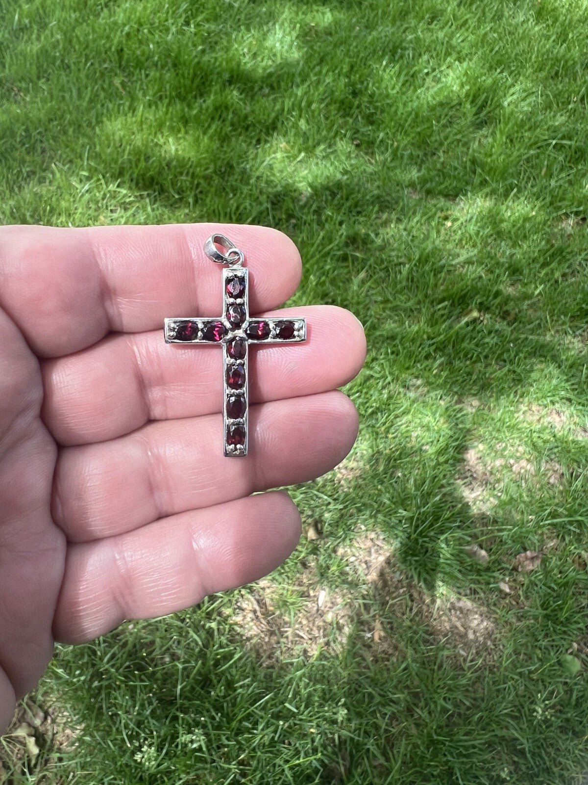 Idaho Rhodolite Garnet Handmade Crucifix 