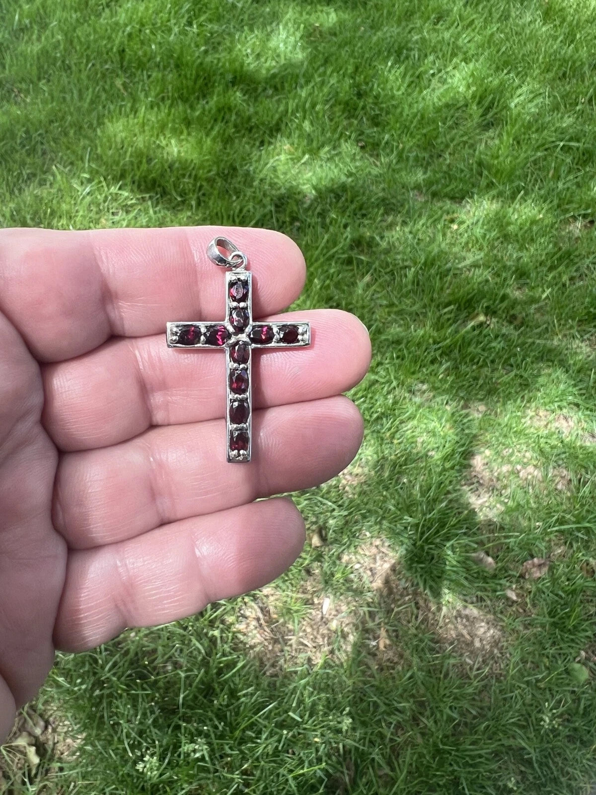 Idaho Rhodolite Garnet Handmade Crucifix 
