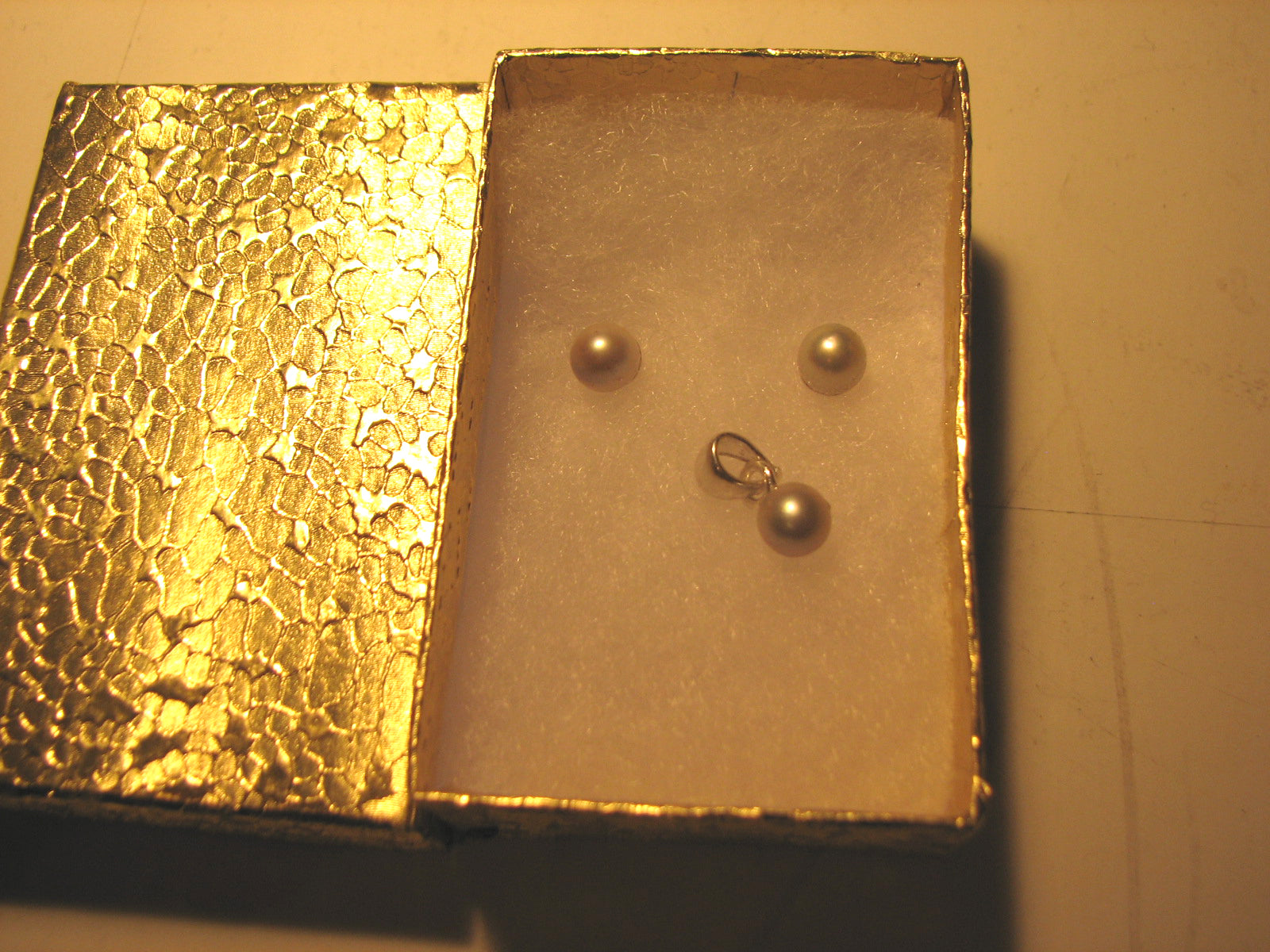 Matching Trio Of Pearls Sterling Silver Earring+Pendan t Great Gift Under $25