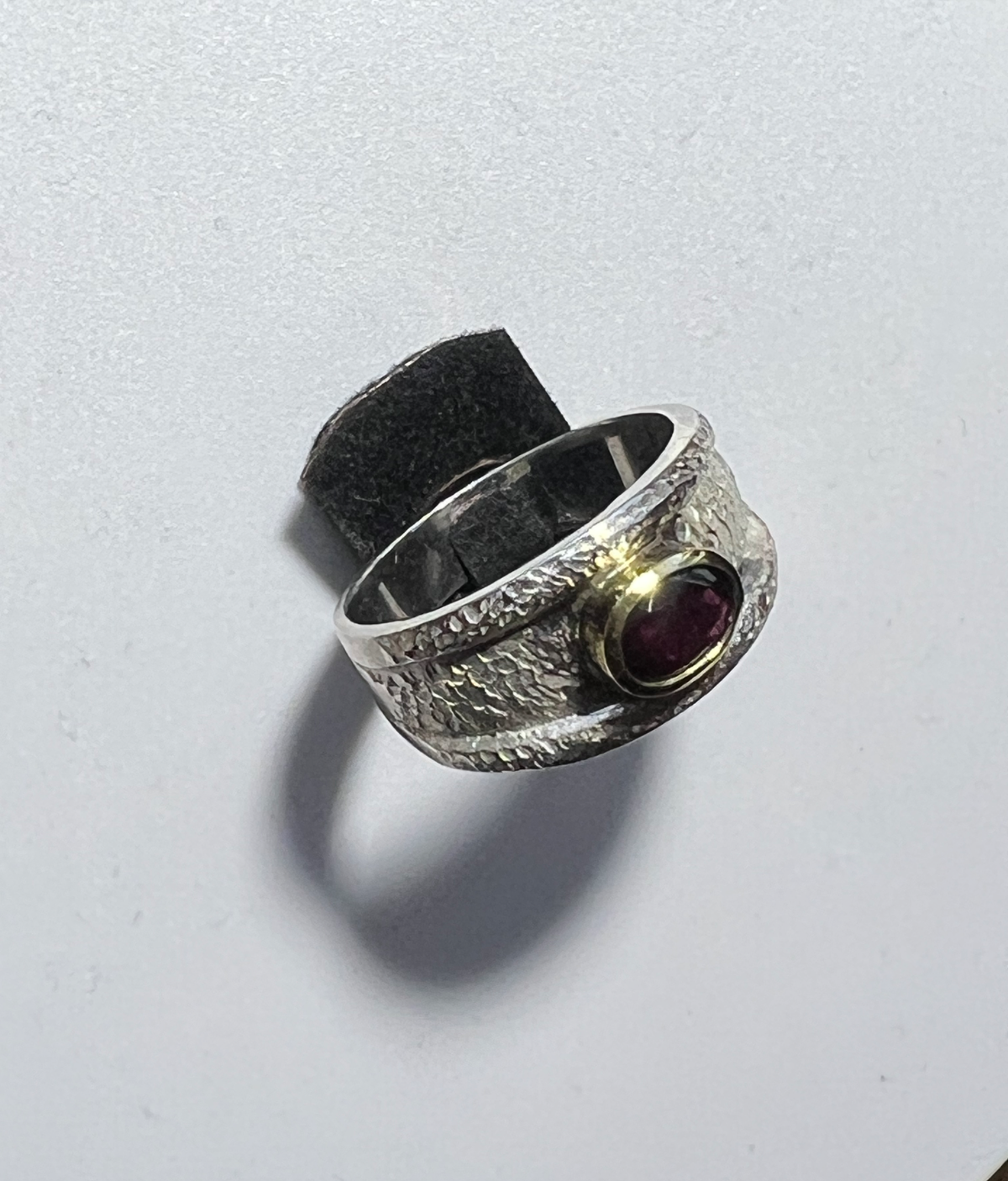 Silver Ring Size 12 Roman Egyptian Grecian Style Idaho Rhodolite Garnet Solitare