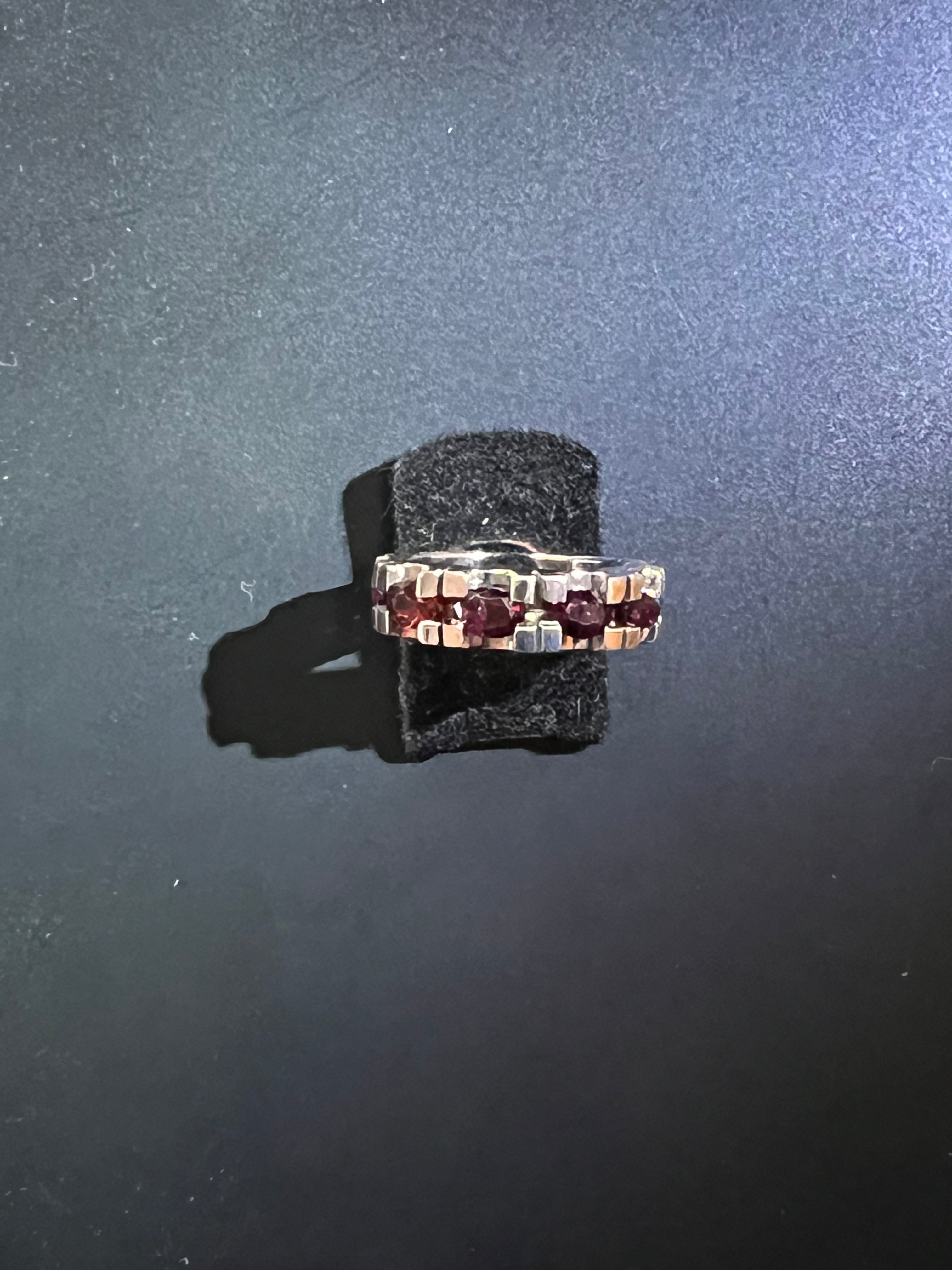 100% Made In America Idaho Rhodolite Garnet Ring Size 5 Nevada Sterling Silver