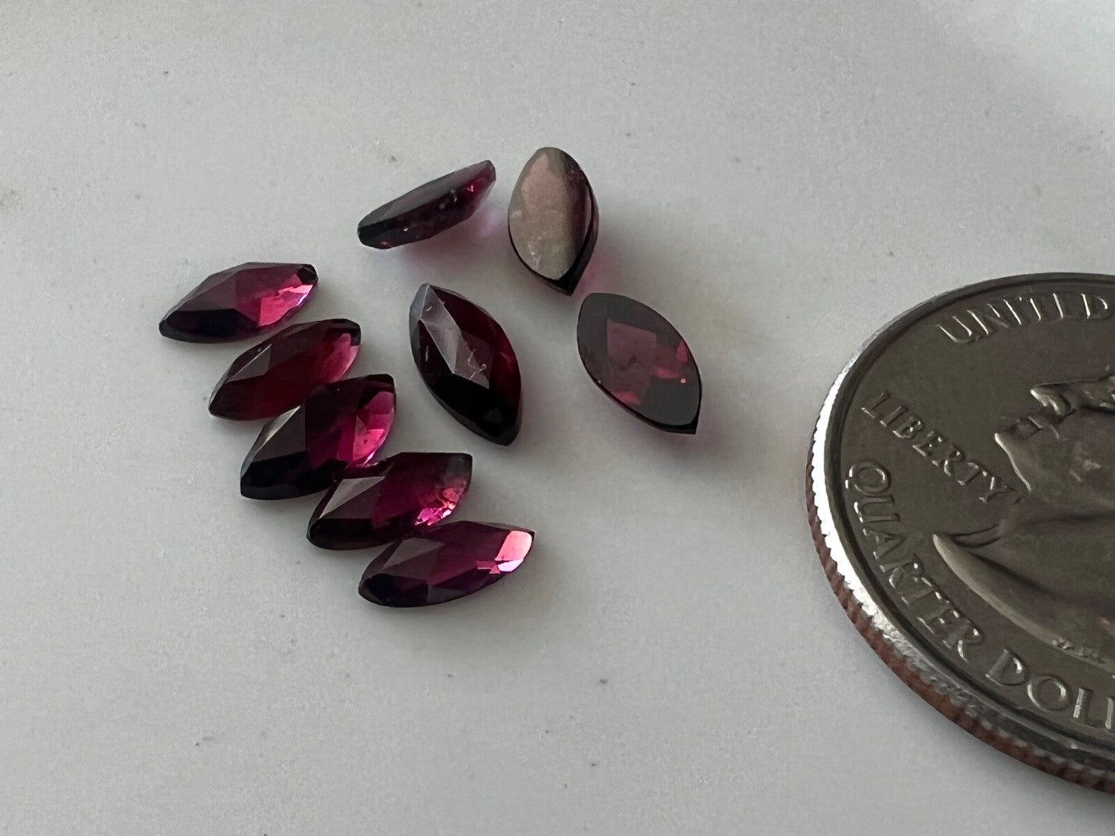 Marquise Shaped Garnets Art Deco Style