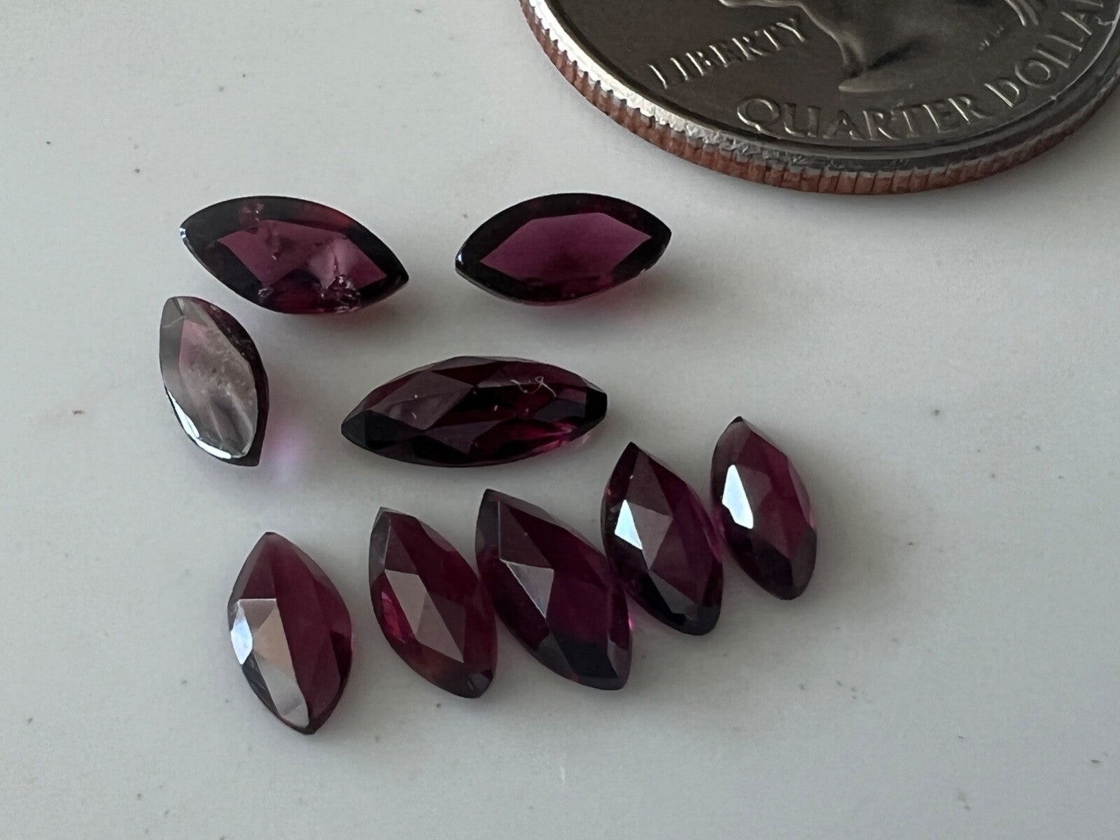 Marquise Shaped Garnets Art Deco Style