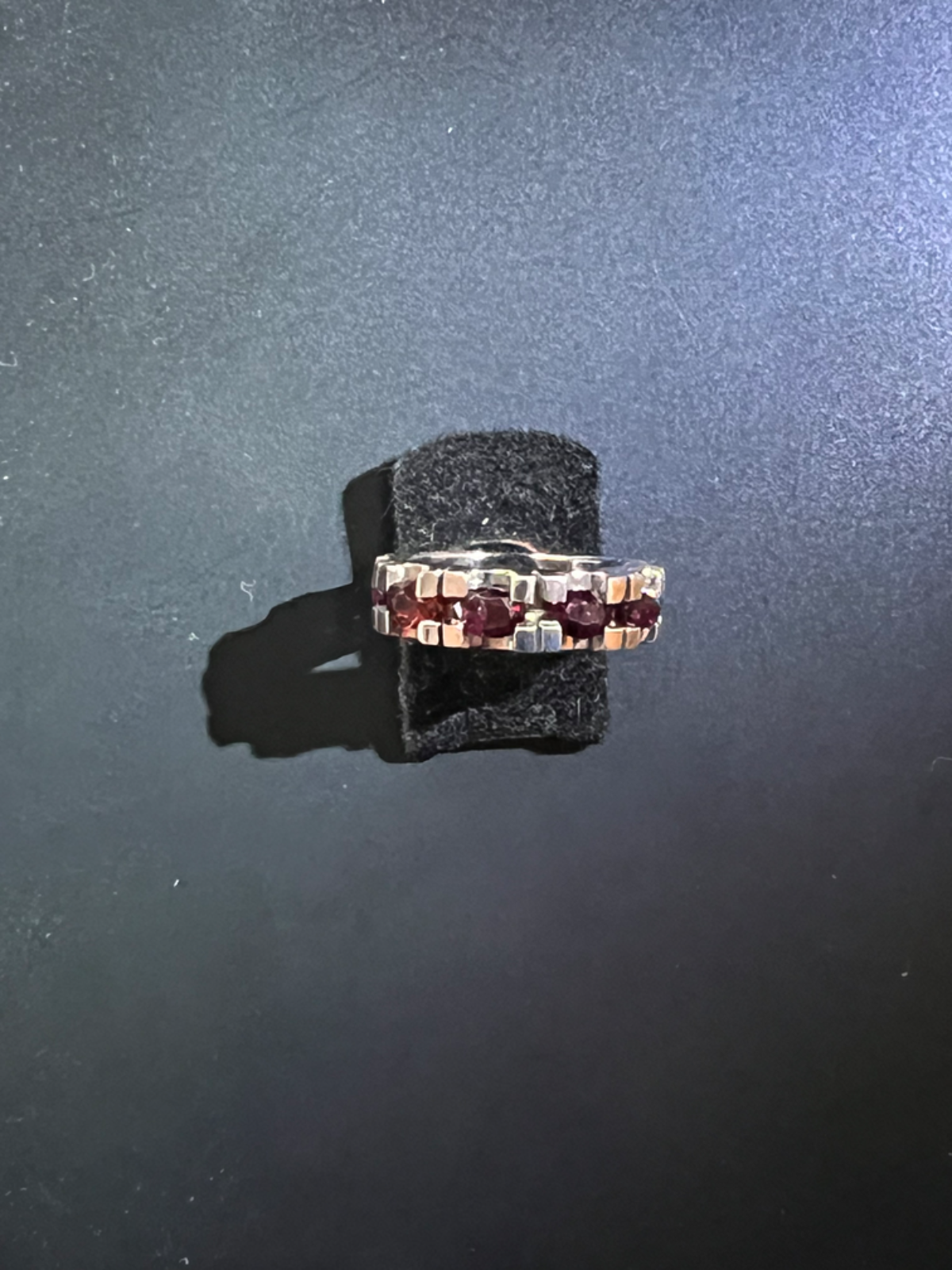 Idaho Rhodolite Garnet Eternity Ring Size 5 Nevada Silver 100% Made In America