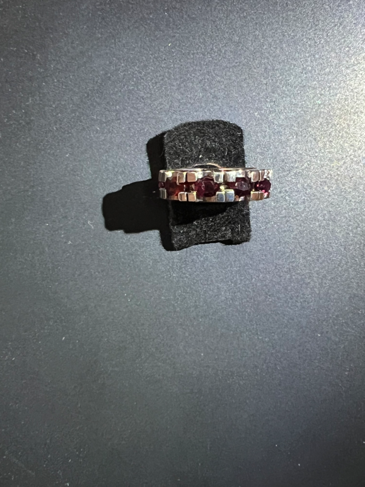 Idaho Rhodolite Garnet Eternity Ring Size 5 Nevada Silver 100% Made In America