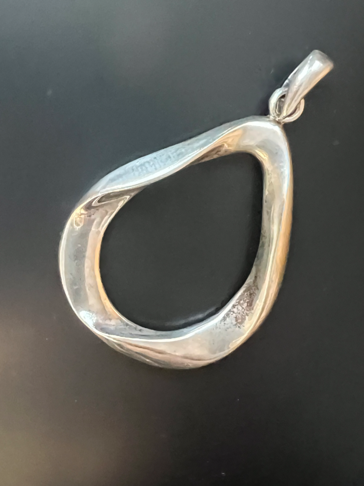 .925 Sterling Silver Large Pendant Mod Groovy Hippie Style Made in USA by Barse