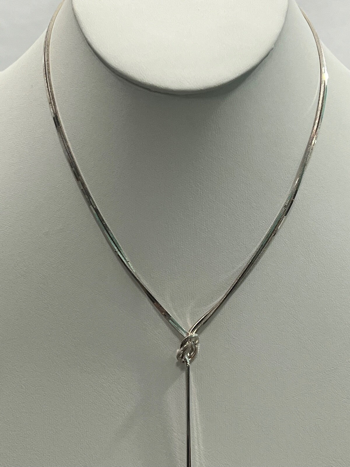Sterling Silver Box Chain 16” Love Knot Perfect 4 Valentines Mothers Anniversary