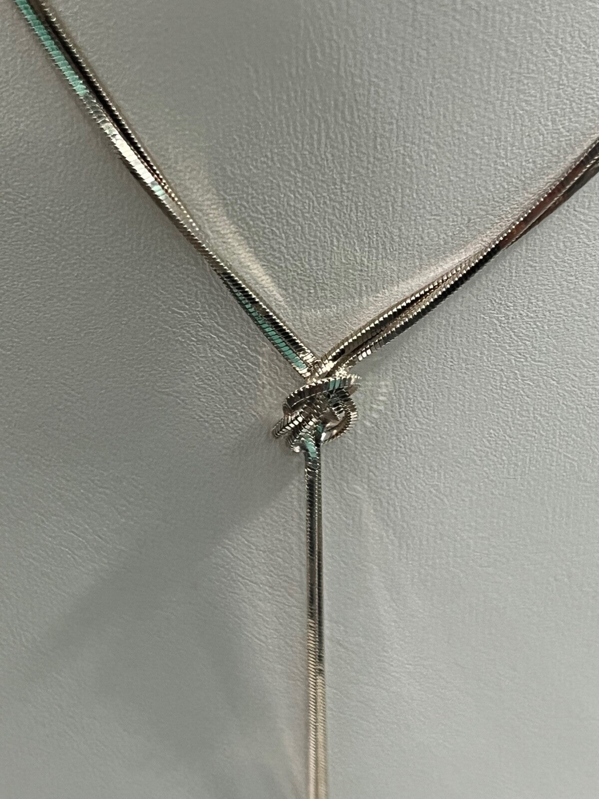 Sterling Silver Box Chain 16” Love Knot Perfect 4 Valentines Mothers Anniversary