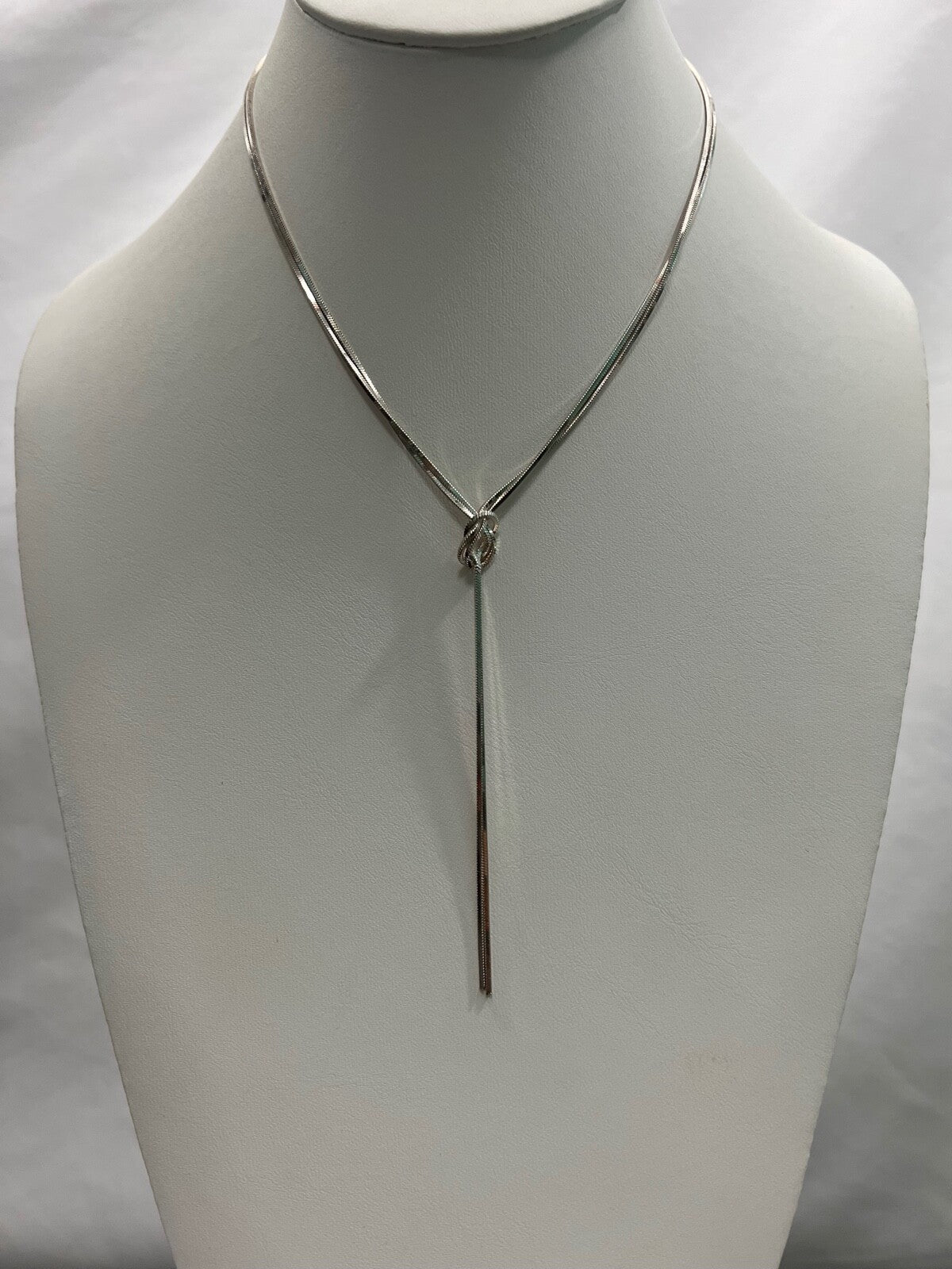 Sterling Silver Box Chain 16” Love Knot Perfect 4 Valentines Mothers Anniversary